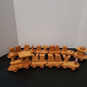 Wooden Christmas Train Toy